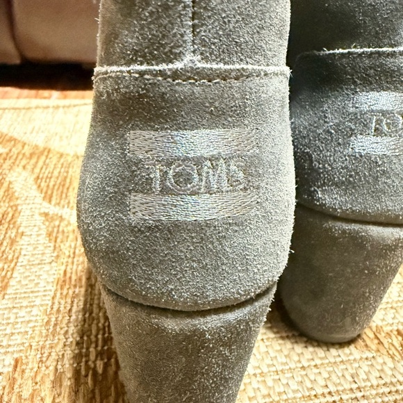 Toms Desert Wedge Womens Blue Taupe Suede Lace Up Ankle Boots Booties Sz 9 -EXC - Picture 6 of 9